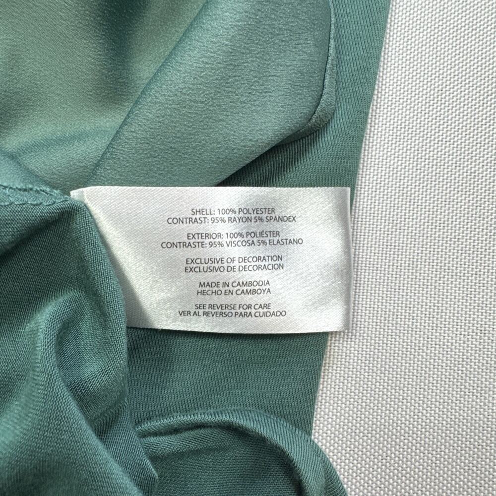 Banana Republic Women's Mixed Media V-Neck Sleeveless Blouse Size M Green #0258 - Picture 7 of 8